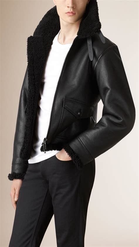 burberry sherling coat|burberry men's shearling jacket.